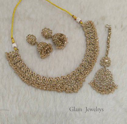 Antique Gold Indian jewelry ekta sets