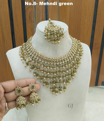 Antique Mehndi green  Ehan Necklace sets
