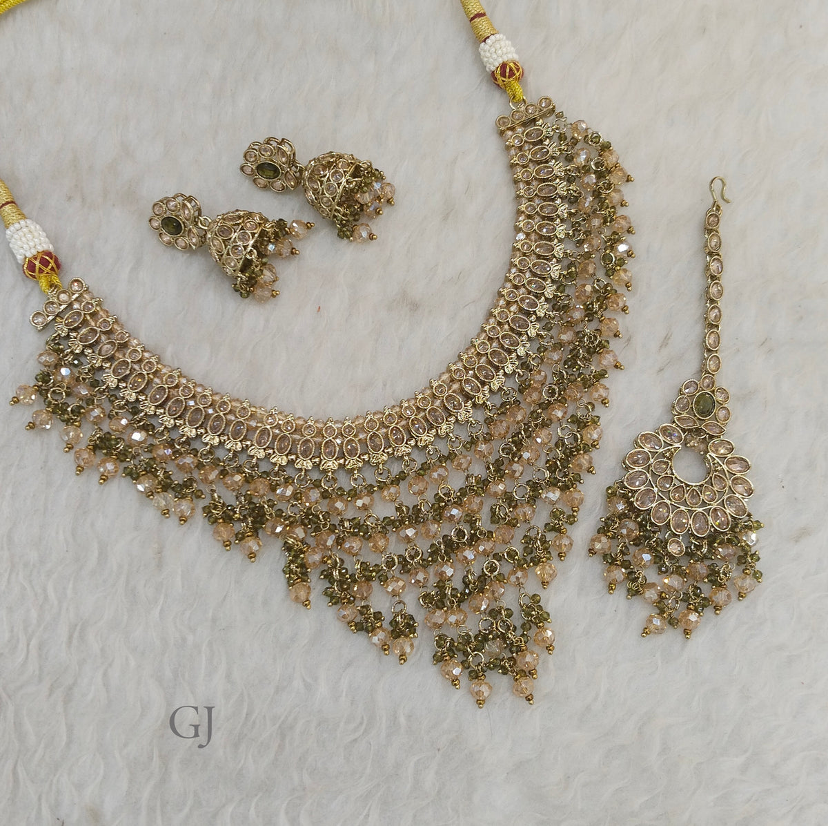 Antique Mehndi green  Ehan Necklace sets