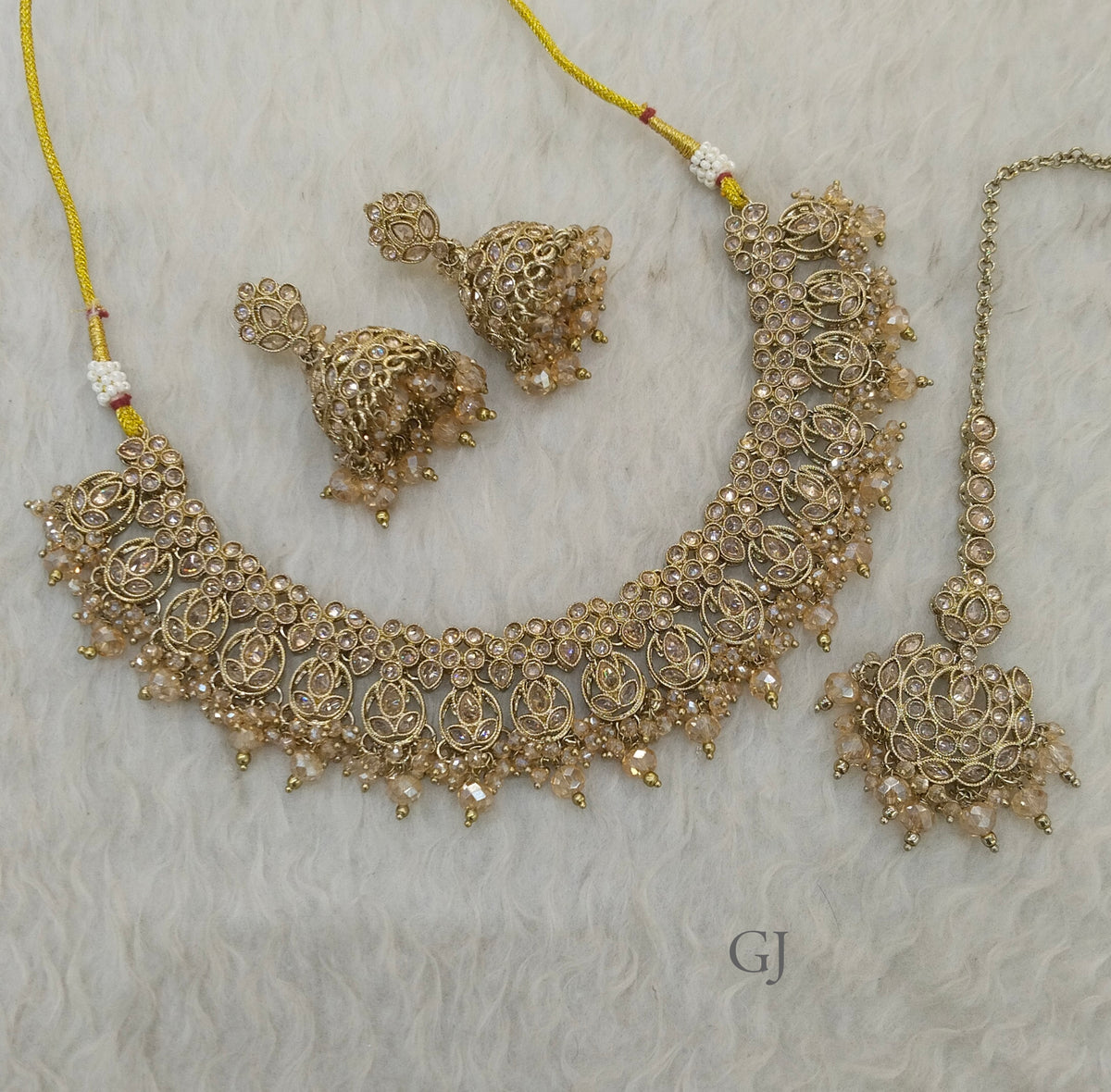 Antique Crystals Indian jewelry ekta sets