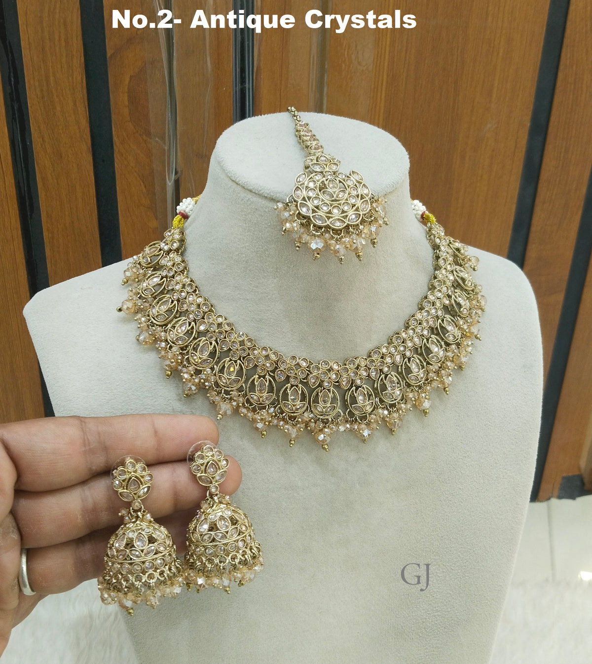 Antique Crystals Indian jewelry ekta sets
