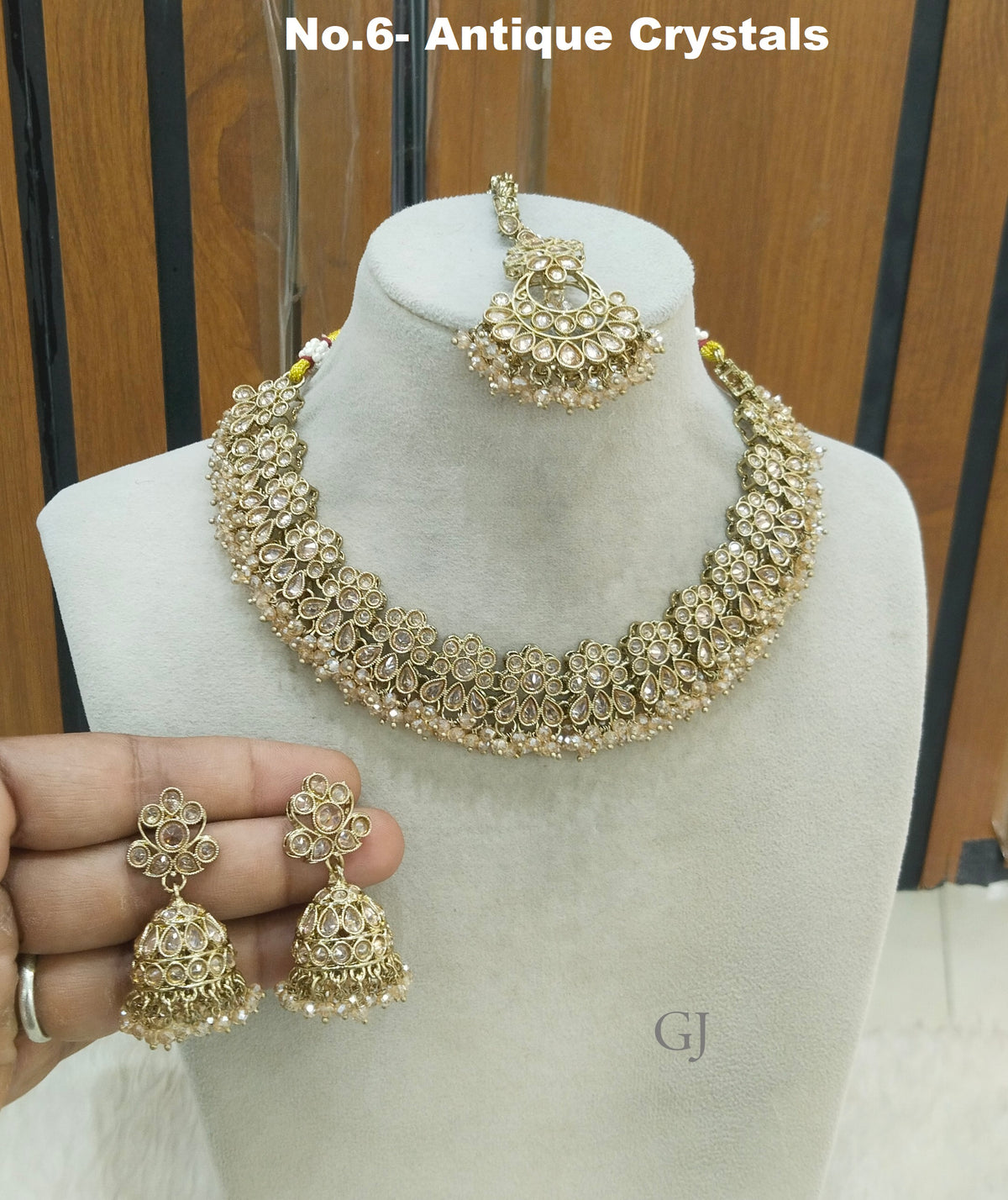 Antique Crystals Indian jewelry ekta sets