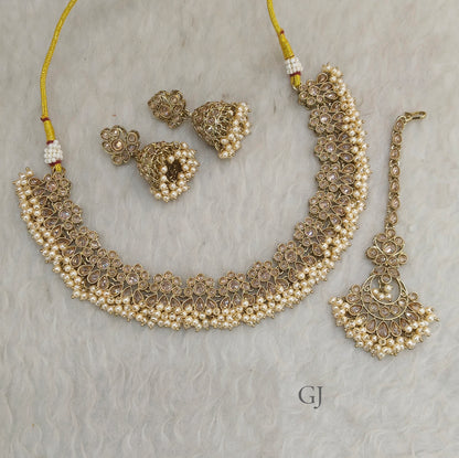 Antique Gold Indian jewelry ekta sets