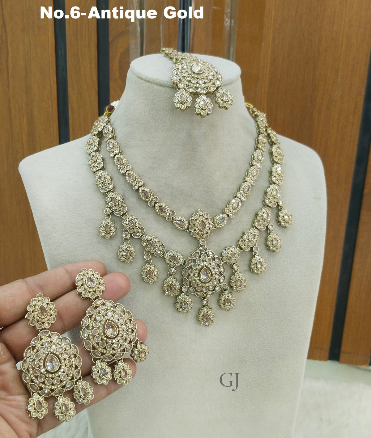 Antique Gold layered Necklace simi sets