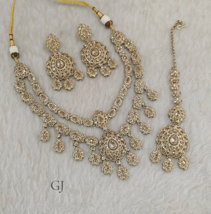 Antique Gold layered Necklace simi sets
