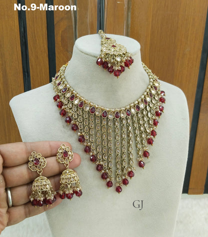 Antique Maroon Necklace Eham sets