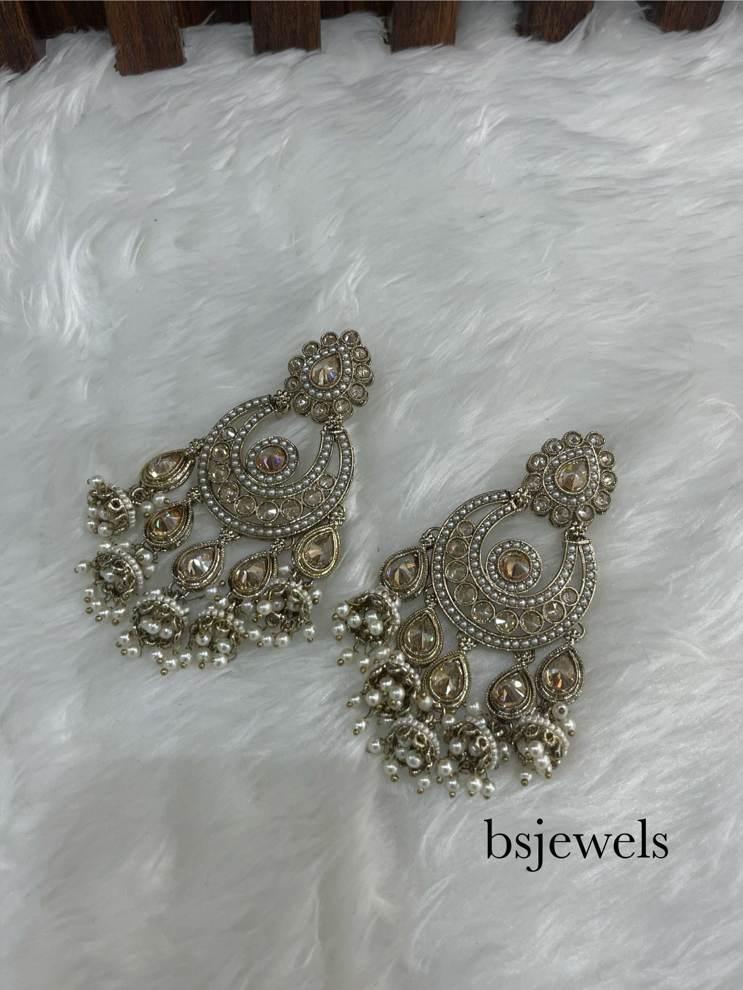 Antique Gold Bollywood Sarpunch Earrings