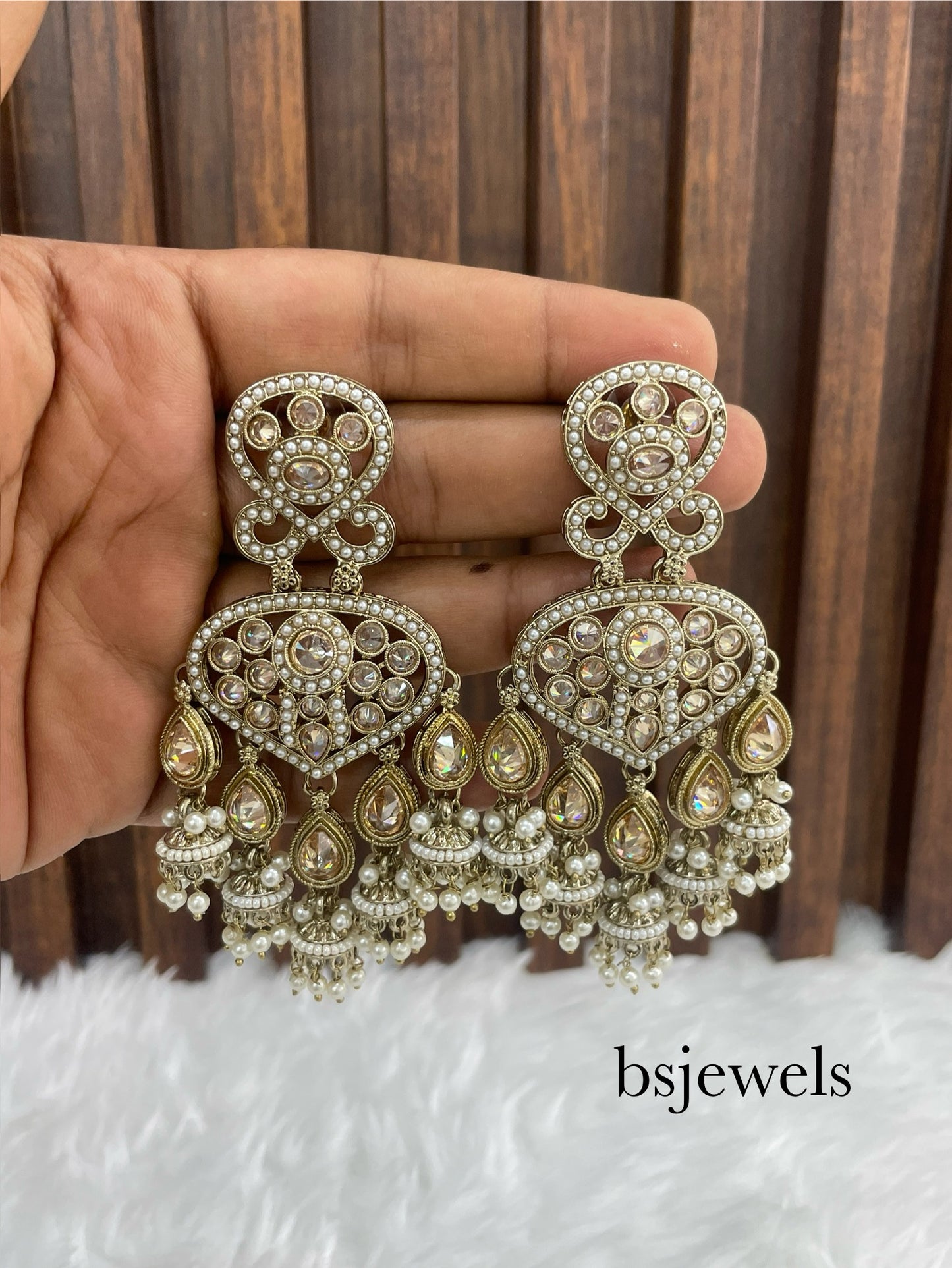 Antique Gold Bollywood Sarpunch Earrings