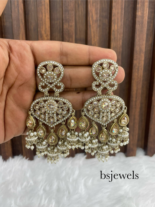 Antique Gold Bollywood Sarpunch Earrings