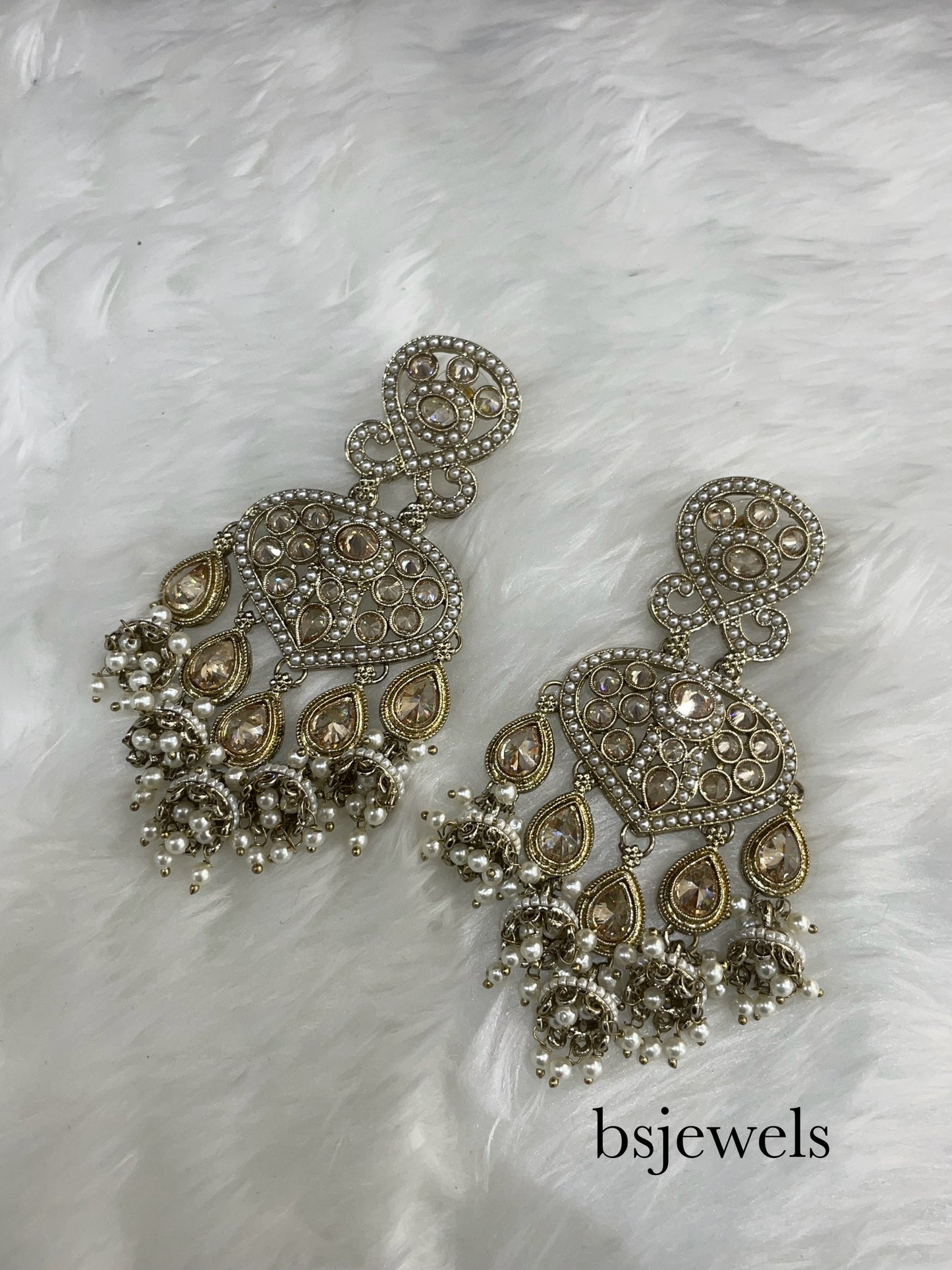 Antique Gold Bollywood Sarpunch Earrings