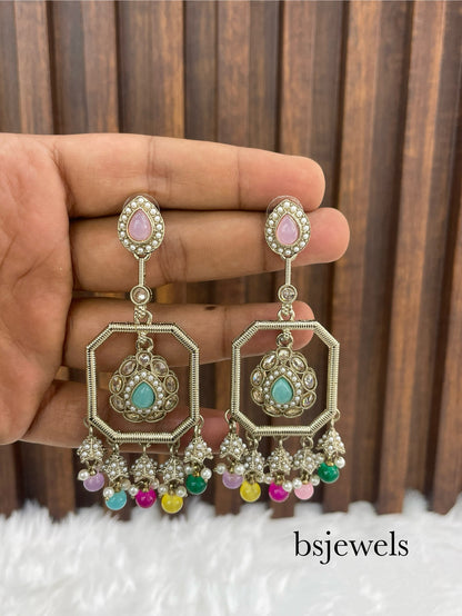 Multicolor Gold Bollywood Sarpunch Earrings