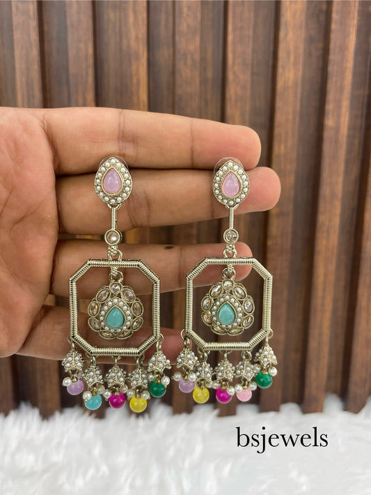 Multicolor Gold Bollywood Sarpunch Earrings