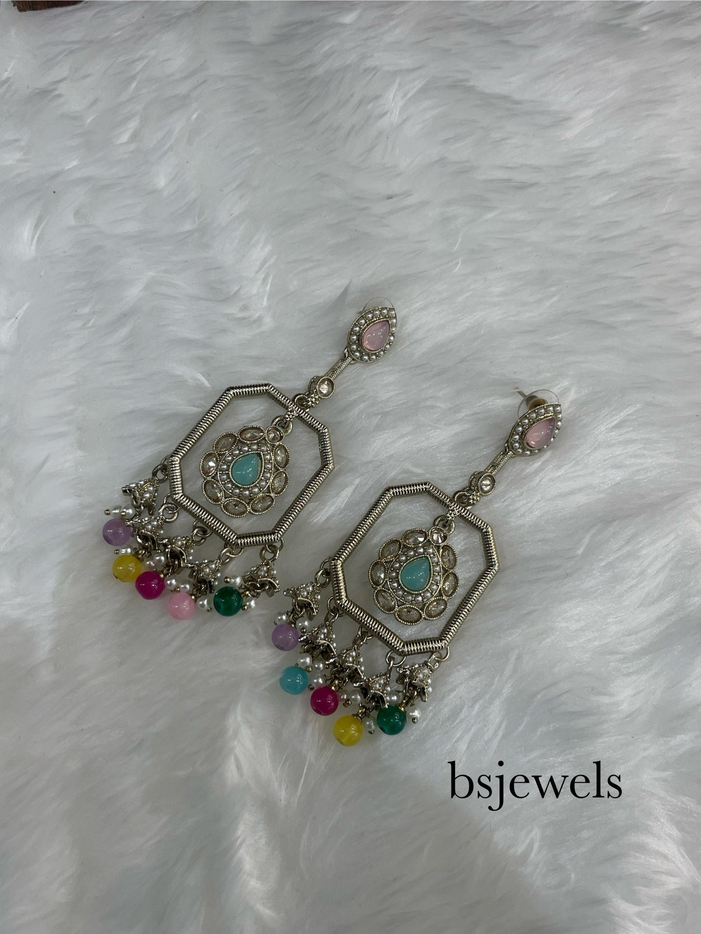 Multicolor Gold Bollywood Sarpunch Earrings