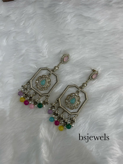 Multicolor Gold Bollywood Sarpunch Earrings