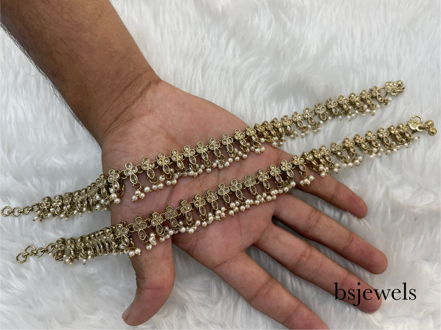 Antique Gold Anklets Jhanjar Payal Jewellery