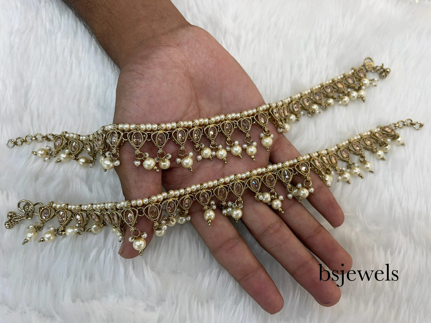 Antique Gold Anklets Jhanjar Payal Jewellery