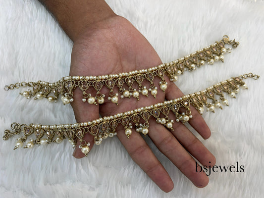 Antique Gold Anklets Jhanjar Payal Jewellery