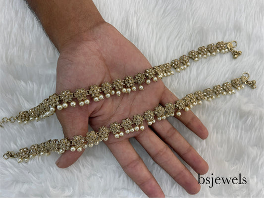 Antique Gold Anklets Jhanjar Payal Jewellery
