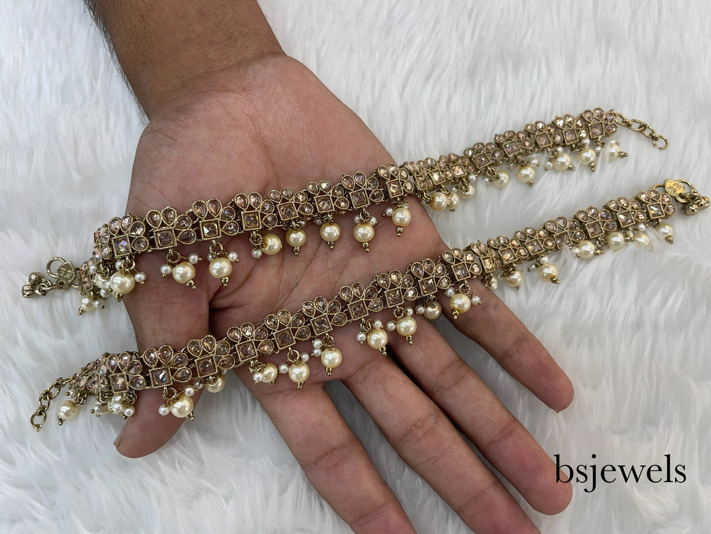 Antique Gold Anklets Jhanjar Payal Jewellery