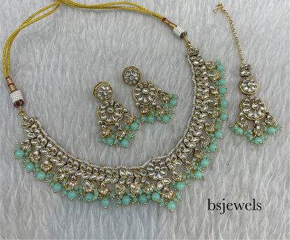 Mint Kundan Necklace Deepi sets