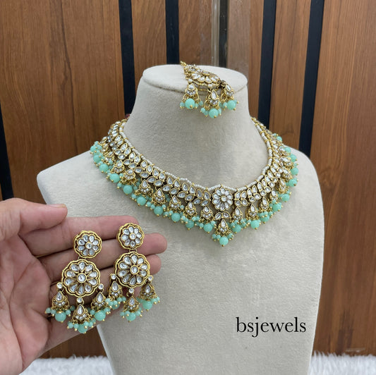 Mint Kundan Necklace Deepi sets