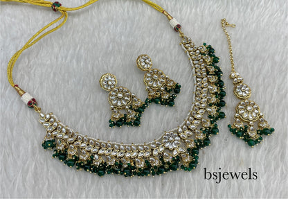 Green Kundan Necklace Deepi sets