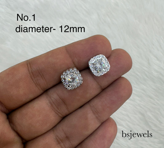 CZ Stone Stud Earrings