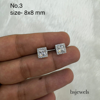 CZ Stone Stud Earrings