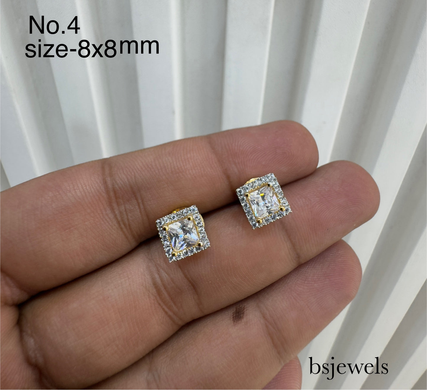 CZ Stone Stud Earrings