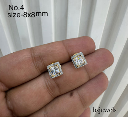 CZ Stone Stud Earrings