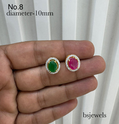 CZ Stone Stud Earrings