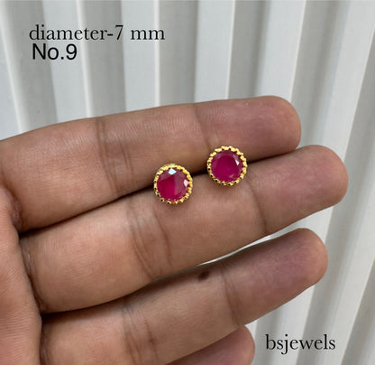 CZ Stone Stud Earrings