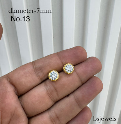 CZ Stone Stud Earrings