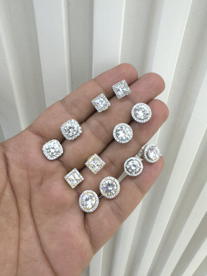 CZ Stone Stud Earrings