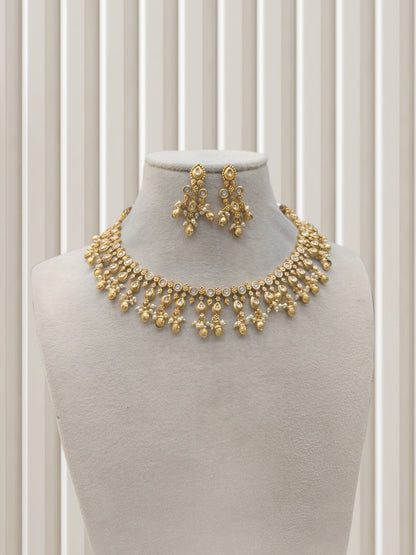 Gold Polki Necklace Jewellery Mintin Sets