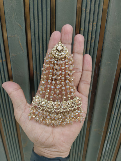 Antiue Crystal Headpassa Jhumar Tracey Jewellery