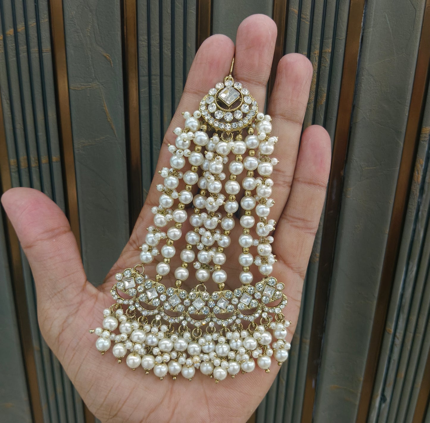 Antiue White Headpassa Jhumar Tracey Jewellery