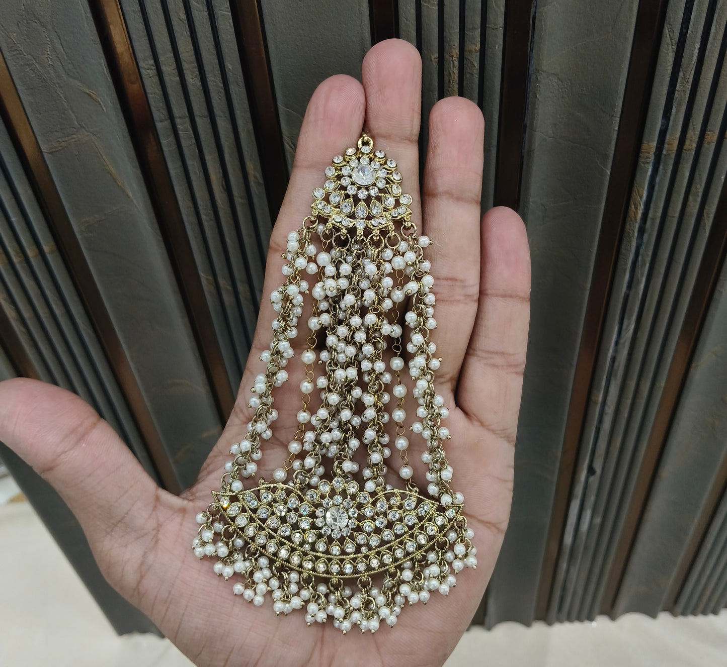 Antiue White Headpassa Jhumar Tracey Jewellery